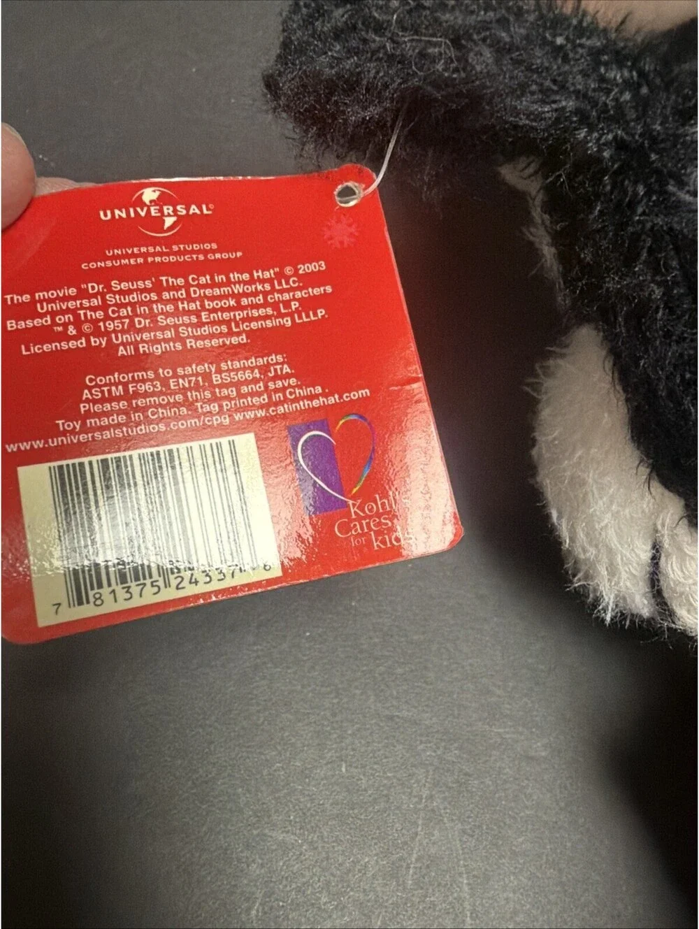 Kohls 2003 The Cat In The Hat Dr Seuss Plush Retired Stuffed 23” Retired NWT